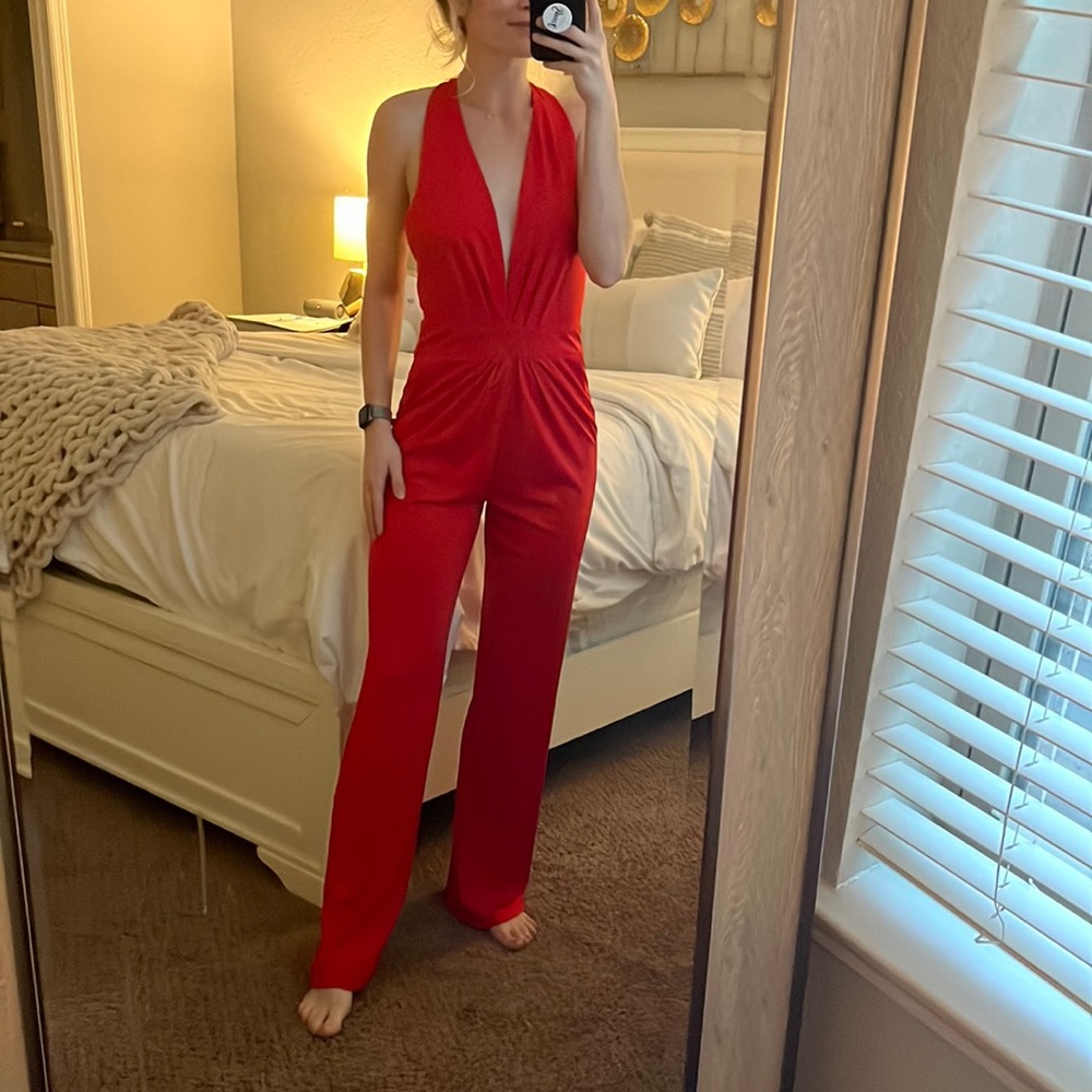Red jumpsuit from shein never worn but no tags size small